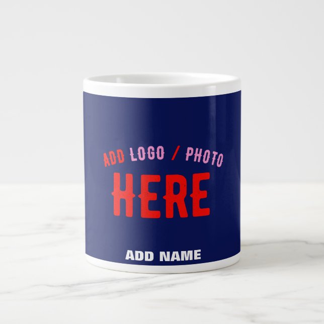 GRANDE TASSE MODERNE MODERNE ET MODERNE MARINE BLEUE VÉRIFIÉE M (Devant)
