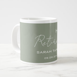 Grande Tasse Moderne Vert Sauge Bonne Retraite Personnalisé 