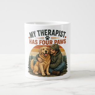 Grande Tasse Mon Thérapeute a Quatre Pattes Café Golden Retriev