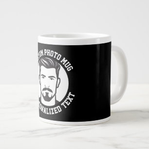 Grande Tasse Mon visage sur un grand mug noir personnalisé