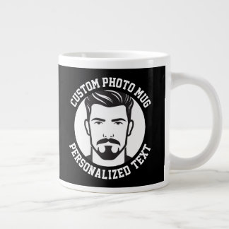 Grande Tasse Mon visage sur un grand mug noir personnalisé