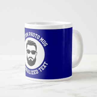 Grande Tasse Mon visage sur un mug géant personnalisé BLEU NAVY