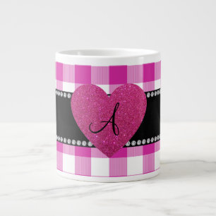 Grande Tasse MONOGRAM Coeur de en vichy rose