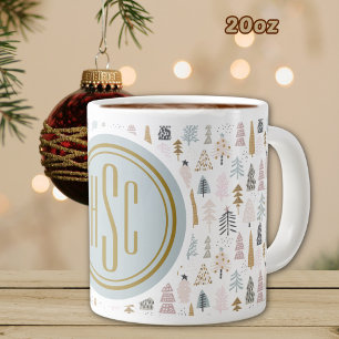 Grande Tasse Monogramme, Big 20oz. Arbres d'hiver rustiques