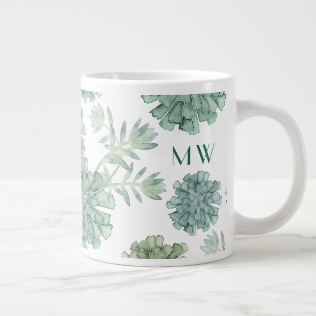 Grande Tasse Monogramme | Bonheur des Plantes | Motif réussi (Droite)
