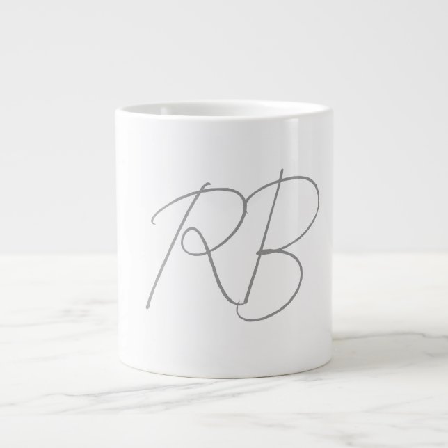 Grande Tasse Monogramme créatif unique tendance Lettres initial (Devant)