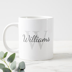 Grande Tasse Monogramme et nom personnalisés