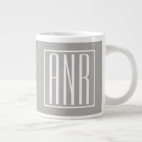 Monogramme initial | Blanc sur gris clair
