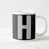 Monogramme Initial Surdimensionné en Noir et Gris