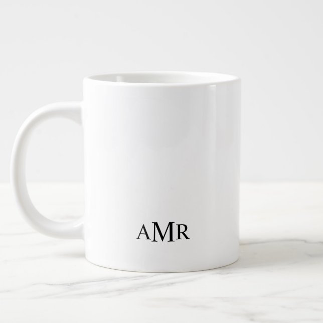 Grande Tasse Monogramme Personnalisé Classique (Gauche)