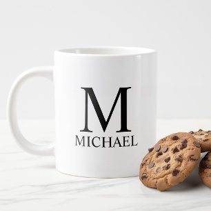 Grande Tasse Monogramme personnalisé classique et nom café g