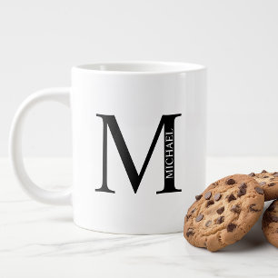 Grande Tasse Monogramme personnalisé et nom Giant Coffee Mug