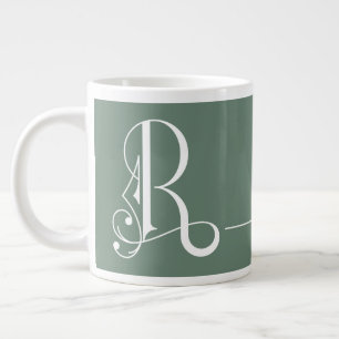 Grande Tasse Monogramme R en Belle Typographie de défilement