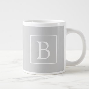 Grande Tasse Monogramme simple gris clair