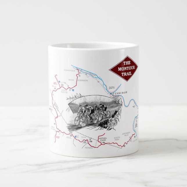 Grande Tasse Montour Carte du sentier Mug (Devant)