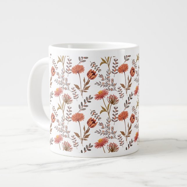 Grande Tasse Mosaïque des fleurs d'automne (Devant gauche)