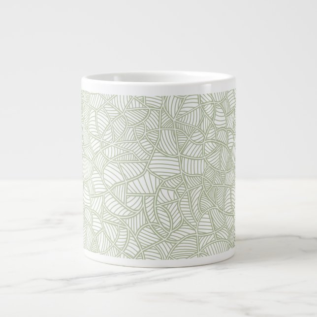 Grande Tasse Mosaïque feuille aléatoire vert pâle (Devant)