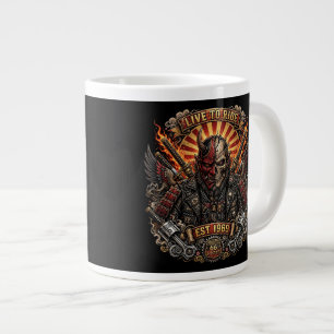 Grande Tasse Motard Samouraï Oni, Vivre Pour Rouler Établie 196
