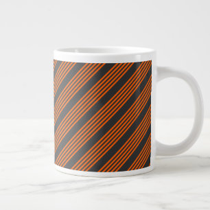 Grande Tasse Motif à cinq bandes orange et charbon de bois