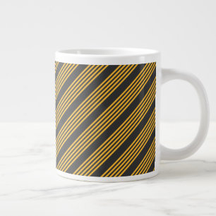 Grande Tasse Motif à cinq bandes Sunny jaune et charbon de bois