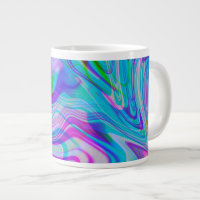 Motif Abstrait Coloré Liquide Chromatique Bleu
