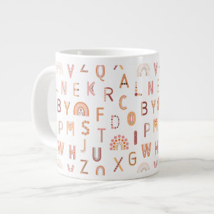 Grande Tasse Motif Alphabet arc-en-ciel amusant