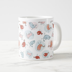 Grande Tasse motif aux oiseaux de caricature