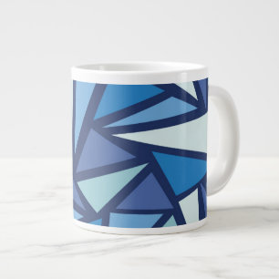 Grande Tasse Motif bleu abstrait de Crsytal de glace