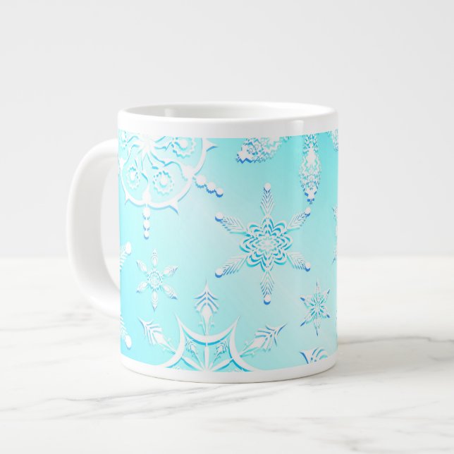 Grande Tasse Motif Crystal Snowflakes (Devant gauche)