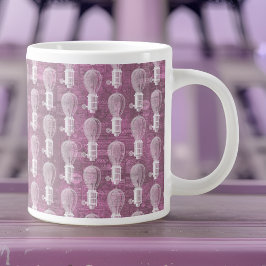 Grande Tasse Motif d'ampoule à vapeur rose vintage Dusty