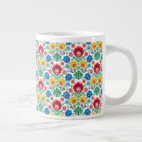 Motif d'art folklorique du coeur floral