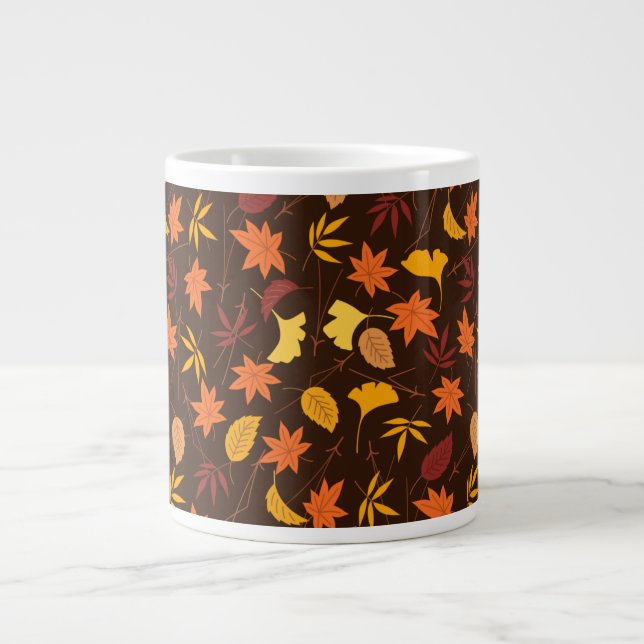 Grande Tasse Motif d'automne de l'Érable de Thanksgiving (Devant)