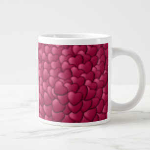 Grande Tasse Motif de coeurs rouges 3D romantiques-32322