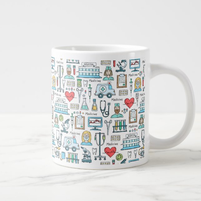 Grande Tasse Motif de conception Médicale (Droite)