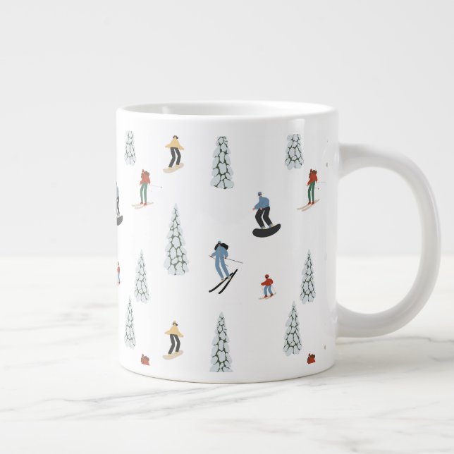 Grande Tasse Motif de descente d'hiver (Droite)