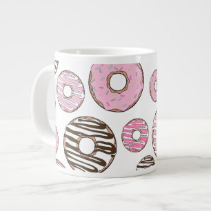Grande Tasse Motif De Donuts, Donuts Roses, Donuts Blancs