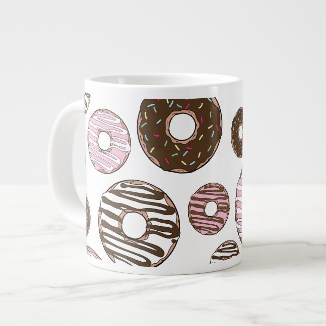 Grande Tasse Motif De Donuts, Donuts Roses, Donuts Brown (Devant gauche)
