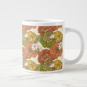 Grande Tasse Motif de fleurs du jardin