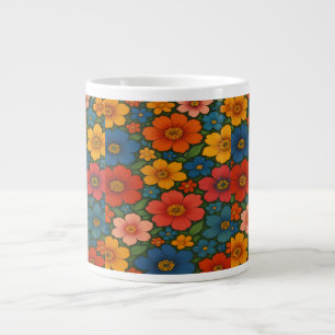 Grande Tasse Motif de fleurs sauvages transparent lumineux