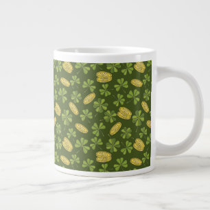 Grande Tasse Motif de la feuille et de la pièce d'or