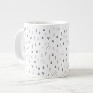 Grande Tasse Motif de la piste animale du bois mûre