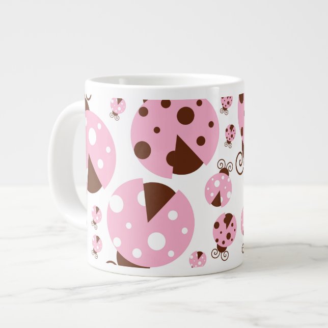 Grande Tasse Motif De Ladybugs, Mignons Ladybugs, Pink Ladybugs (Devant gauche)