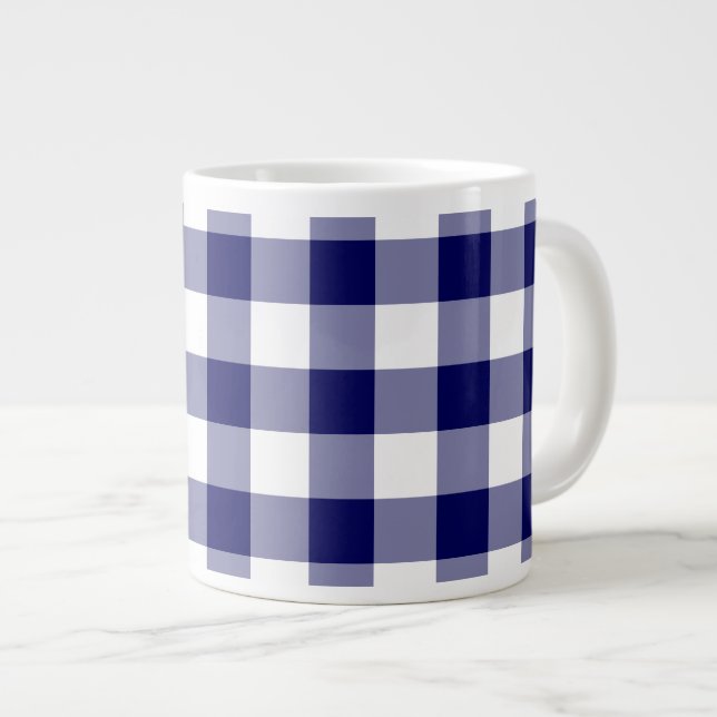 Grande Tasse Motif de marine et de En vichy blanc (Devant droit)
