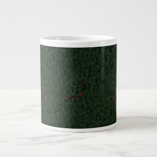 Grande Tasse Motif de Noël Aiguilles de Pin et Baies Rouges