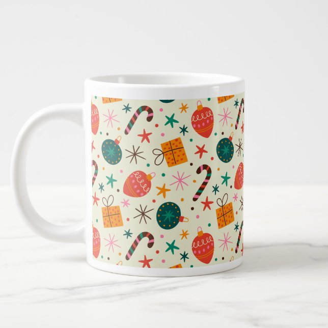 Grande Tasse Motif de Noël rétro et cadeau (Gauche)