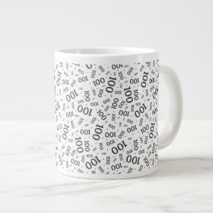 Grande Tasse Motif de nombre aléatoire noir/blanc 100 pour anni