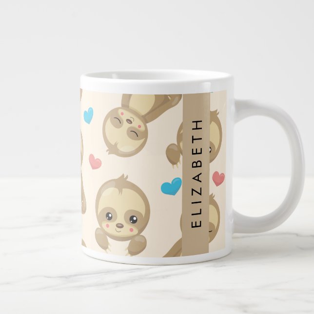 Grande Tasse Motif De Parfums, Mignons Parfums, Coeurs, Votre N (Droite)