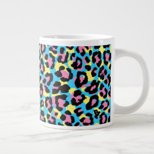 Grande Tasse Motif de Spots Neon Leopard