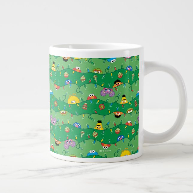Grande Tasse Motif des lumières de Noël de la rue Sésame (Droite)