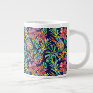 Grande Tasse Motif d'hibiscus à ananas tropicaux